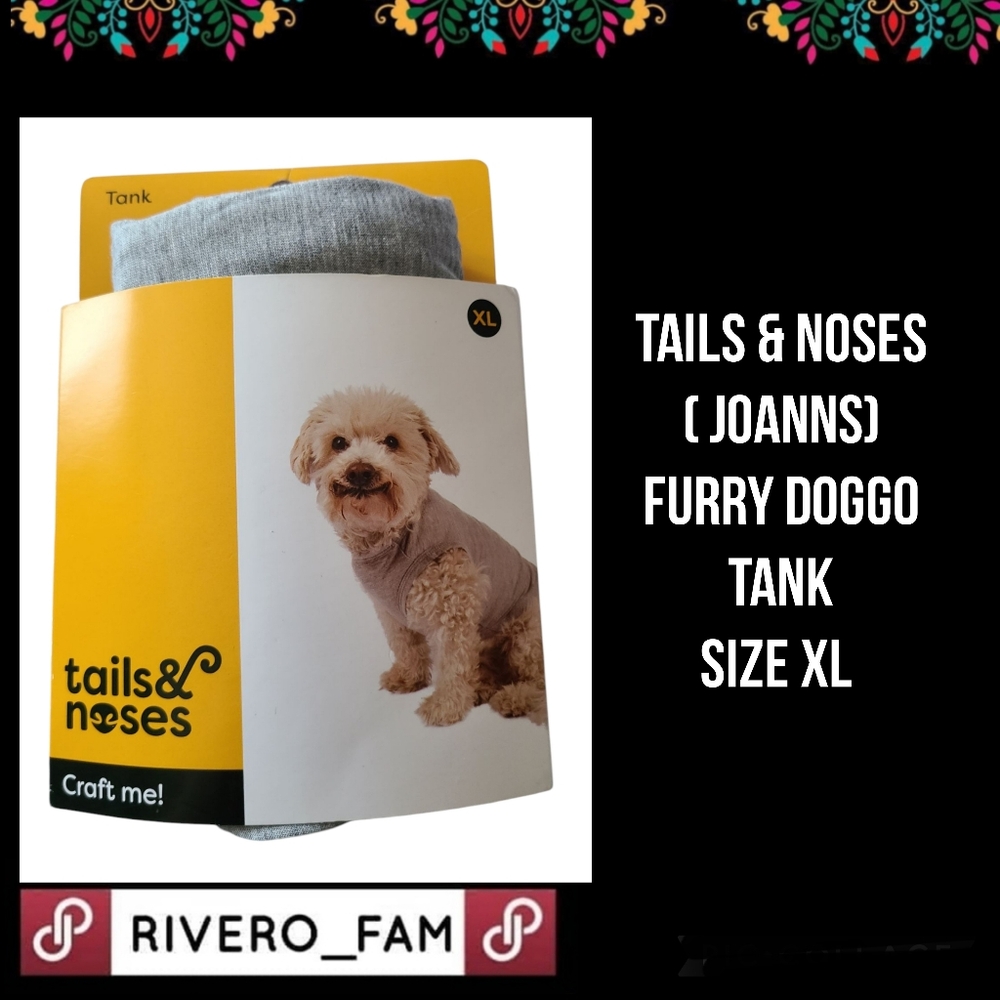 TAILS & NOSES ( JOANNS) | FURRY DOGGO |TANK | IN  GRAY| SIZE XL
